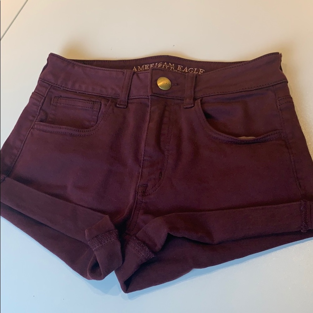 American Eagle Burgandy Shorts